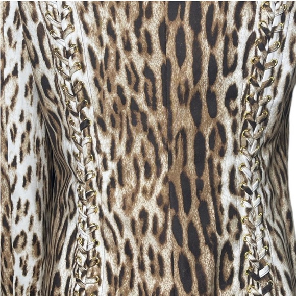 Michael Kors Printed Blazer gold chain link size 4 Jacket - Picture 4 of 7